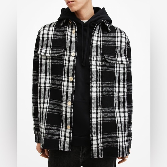 All Saints Black and White Shirt Jacket - Picture 9 of 12
